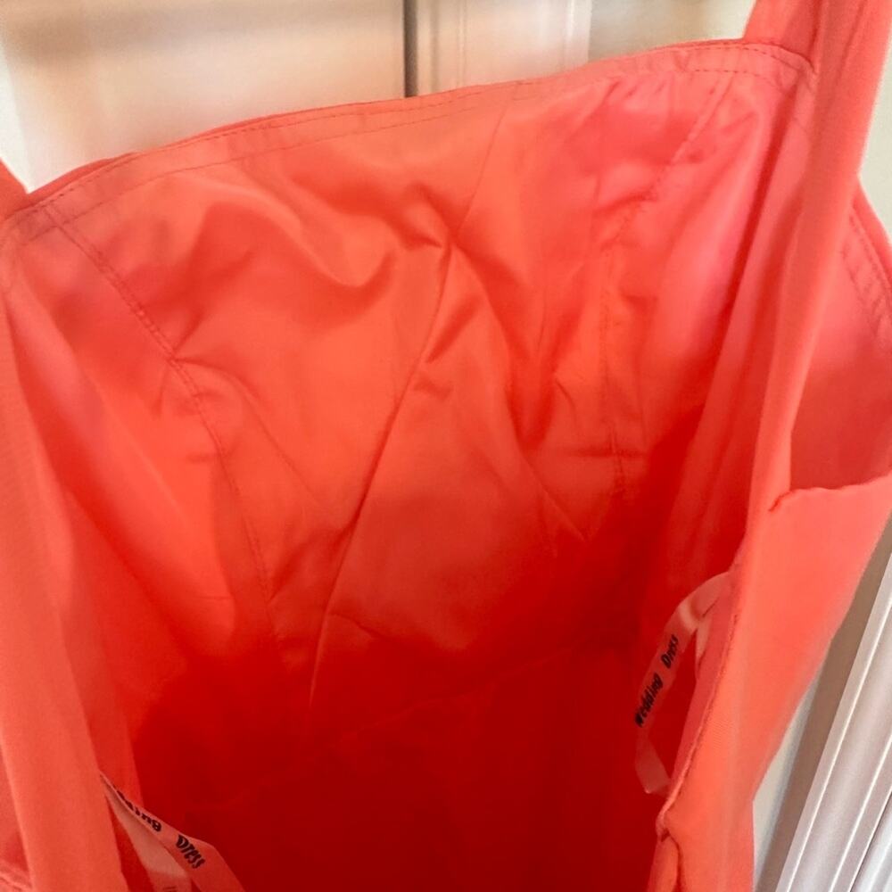 Chiffon Coral Evening Gown - Picture 9 of 10